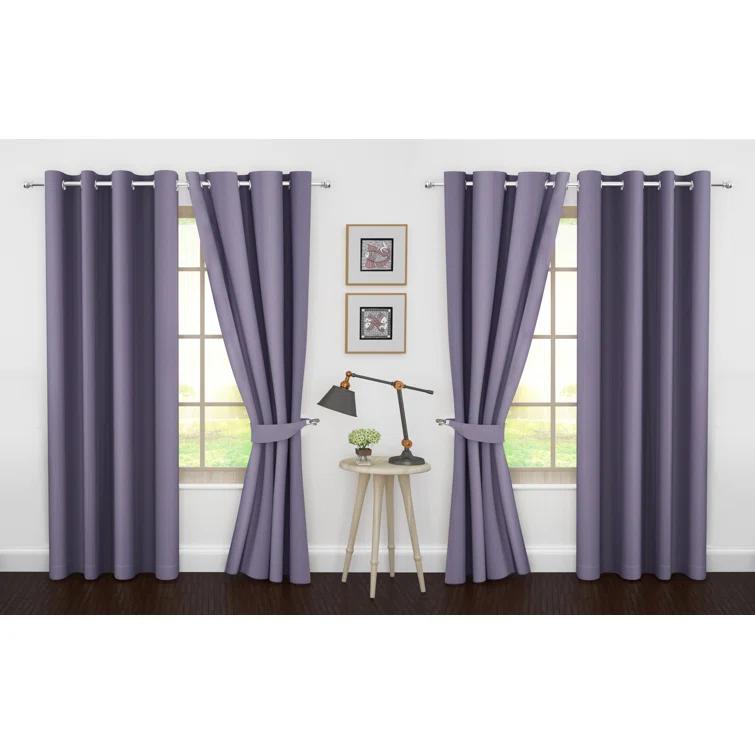 Ample Decor Single Curtain Solid Room Darkening Thermal Grommet