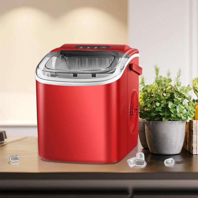 Antarctic Star Countertop Ice Maker Ice Machine With Handle,Self-Cleaning Ice Makers, 26Lbs/24H, 9 Ice Cubes Ready In 6 Mins For Home/Kitchen/Bar/Party/Camping