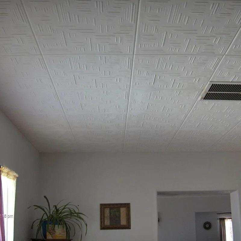 A La Maison Ceilings Country Wheat 1.6 ft. x 1.6 ft. Polystyrene Glue-up Ceiling Tile (Set of 96)