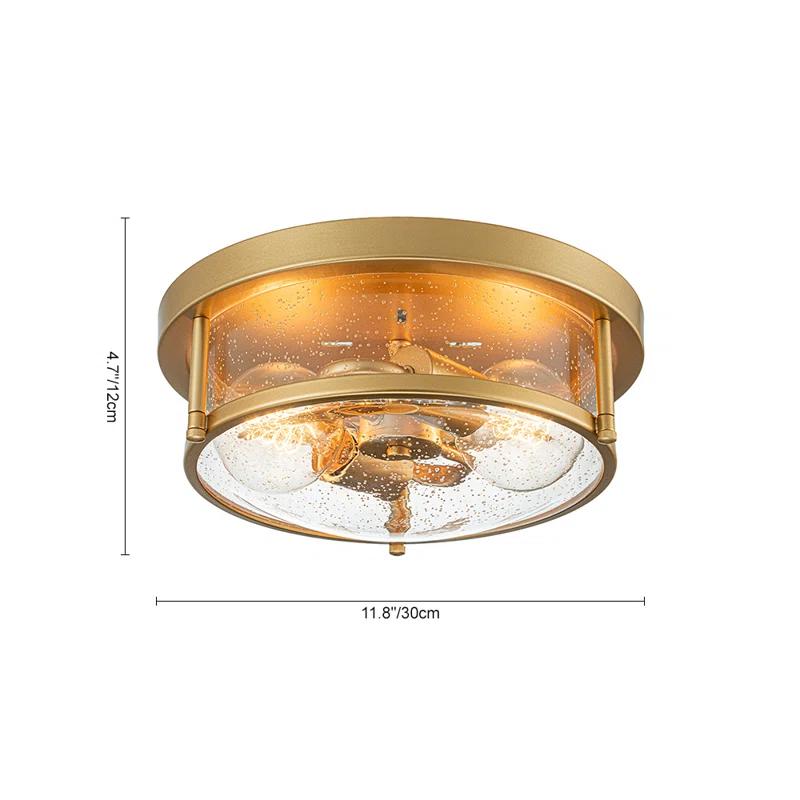Lampkins 2 - Light Seeded Glass Shaded Flush Mount