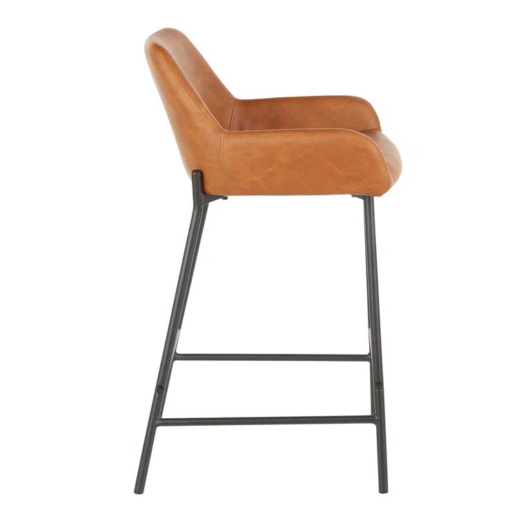 Steelside™ Greely Upholstered Counter Stool with Metal Frame (Set of 2)