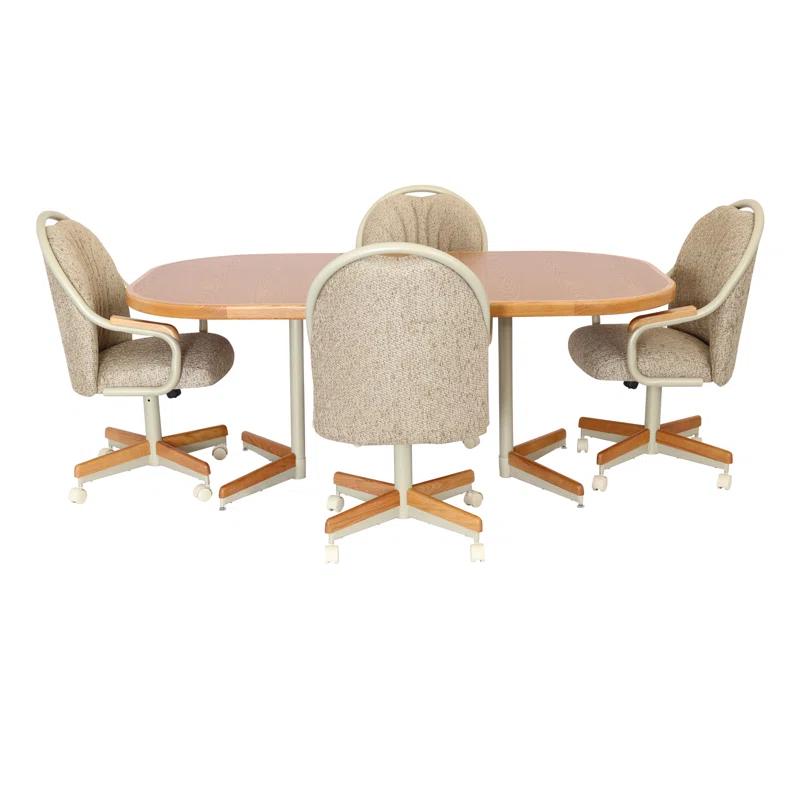 Caster Chair Company 5-Piece Extendable Double-Pedestal Caster Dining Set