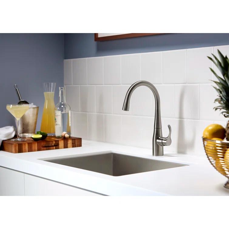 Simplice Single-Handle Bar Sink Faucet, Secondary Faucet with High-Arch Swing Spout