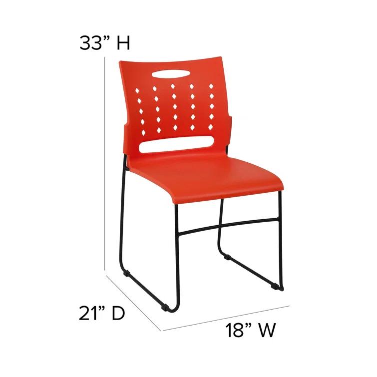 Flash Furniture 881 lb. Capacity Sled Base Stack Chair with Carry Handle and Air-Vent Back