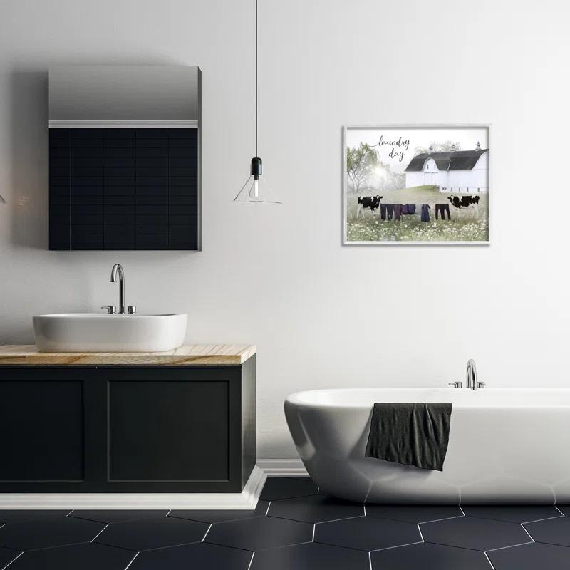 Stupell Industries " Laundry Day Rural Cows Meadow " by Lori Deiter