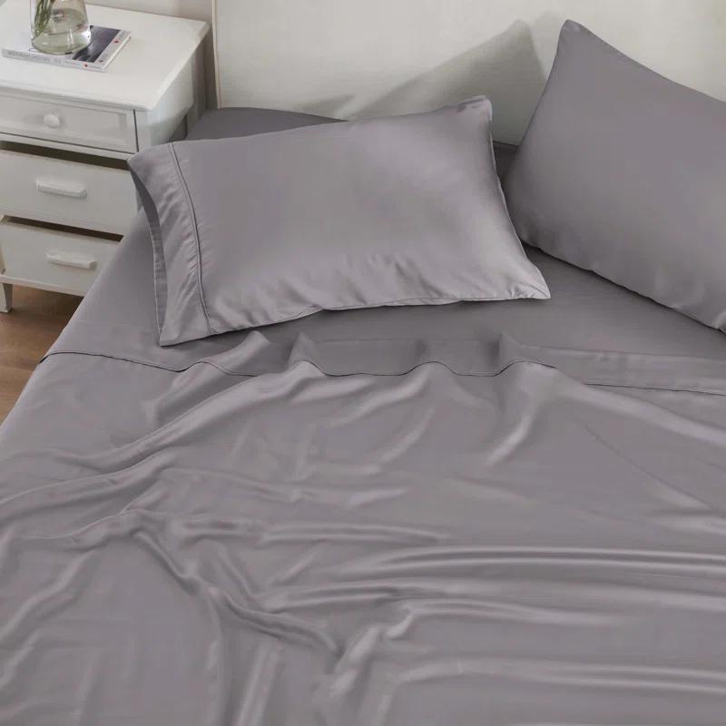 Superior Modal From Beechwood 300 Thread Count Lightweight Cooling Solid Deep Pocket Bed Sheet Set