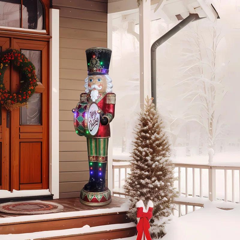 Fraser Hill Farm 6-Ft. Nutcracker Drummer Holiday Figurine, Life-Sized