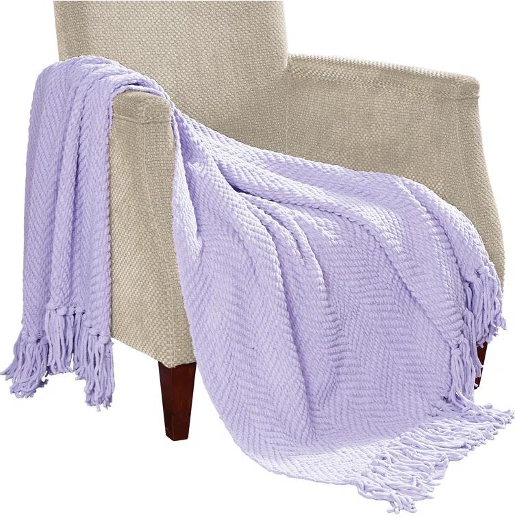 Home Soft Things Tweed Knitted Throw Blanket