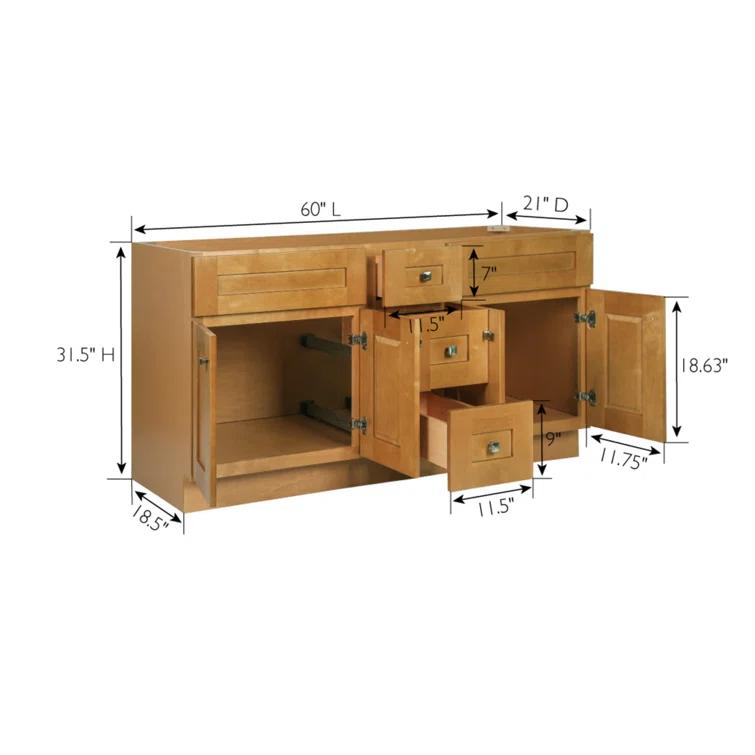 Design House Brookings 60 Inch Bathroom Vanity, Ready to Assemble, Solid Wood, Sherwin Williams – Design House, 599019-