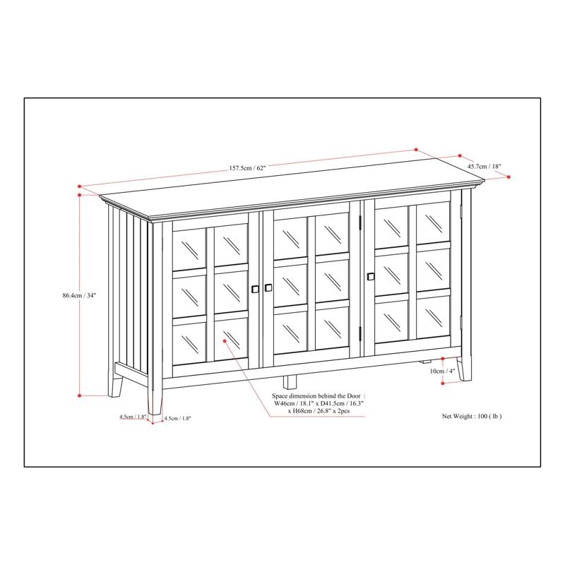 Acadian Wide Storage Cabinet