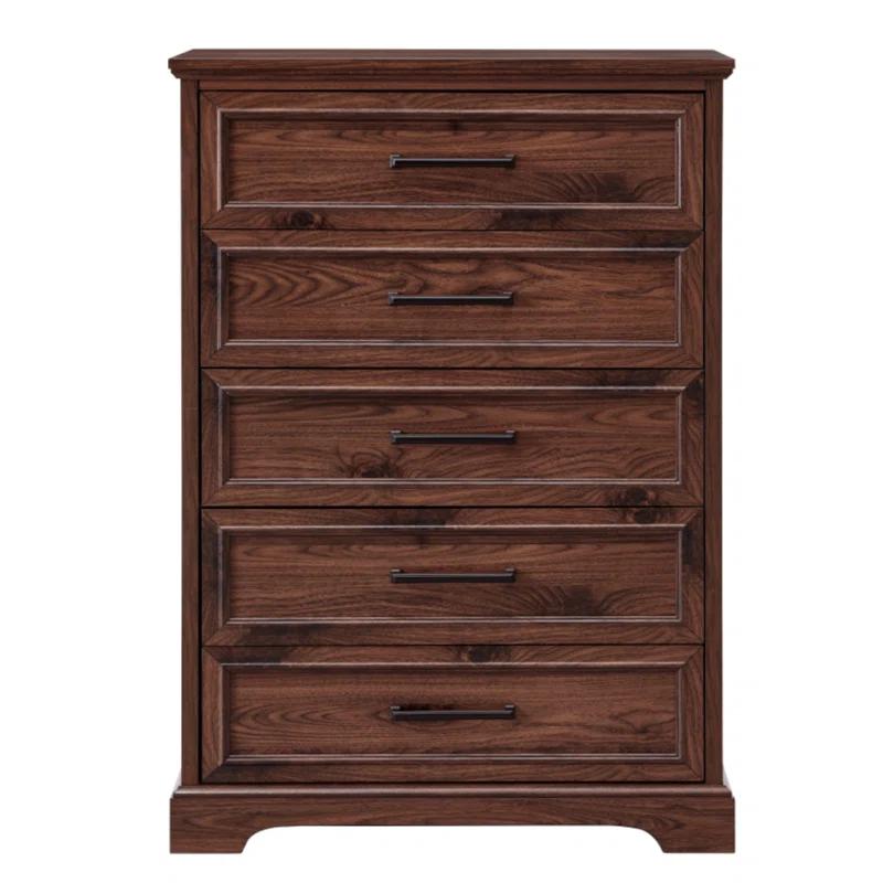 Gracie Oaks Quintone 46" Farmhouse 5 Drawer Dresser,Tall Chest of Drawer With Anti-Tip for Bedroom