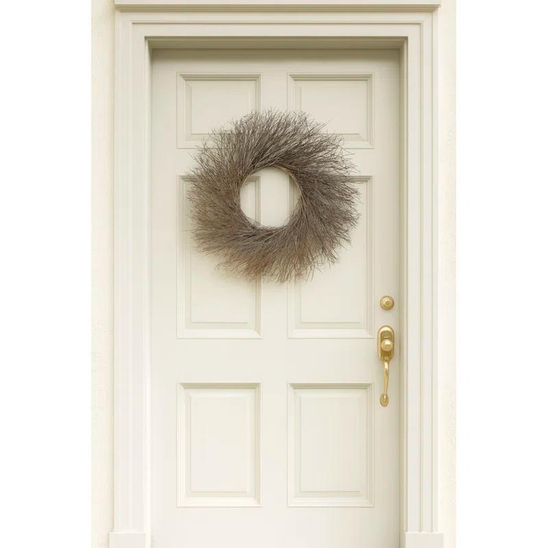 Dried Flowers and Wreaths LLC Dried Natural Quail Brush Twigs 22" Fall Wreath