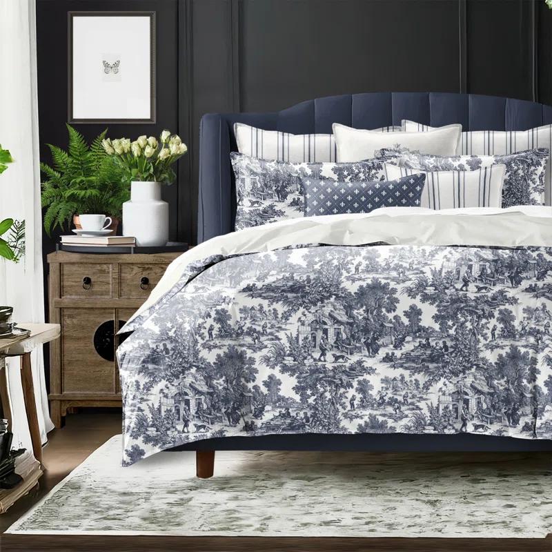 Au Village Toile Denim Cotton Comforter Set 8 Piece