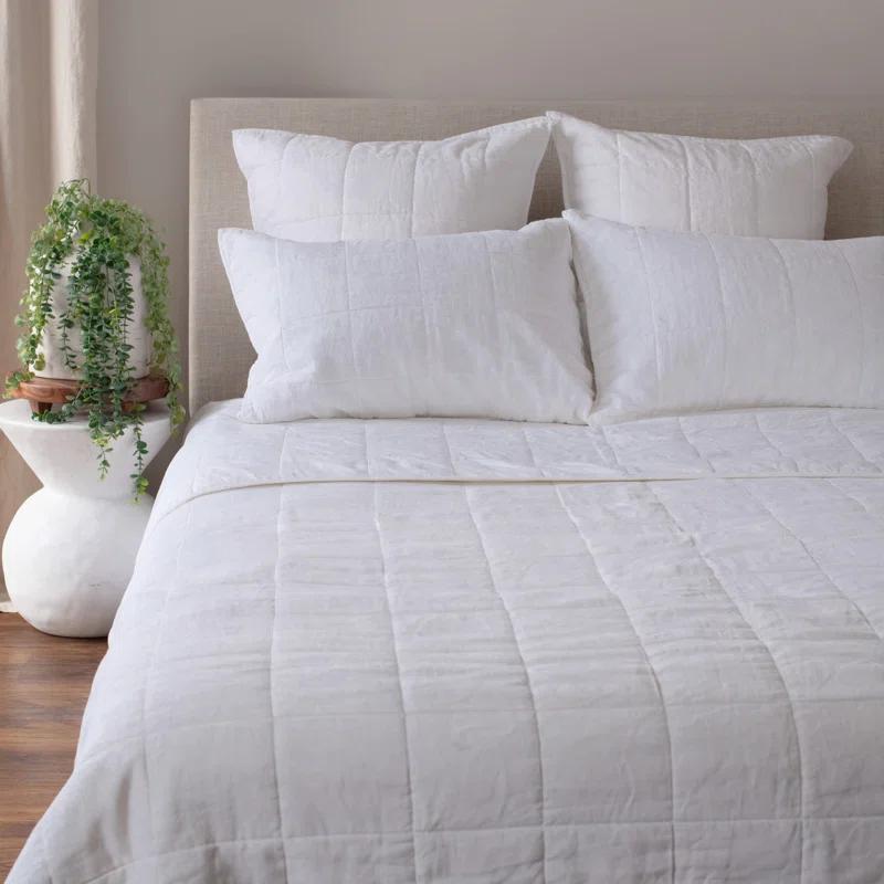 French Linen Box Stitch Quilt & Sham Set