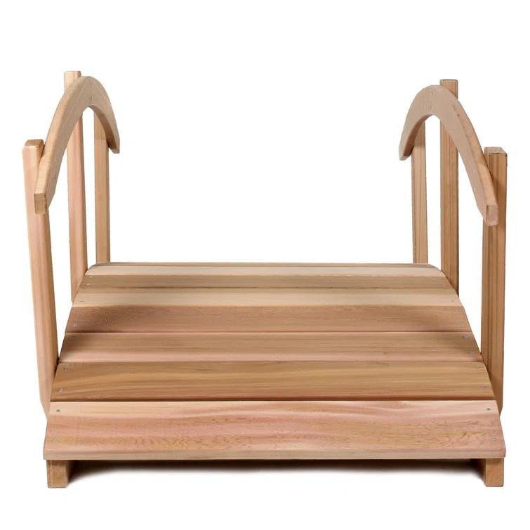 All Things Cedar Wood Garden Bridge with Side Rails
