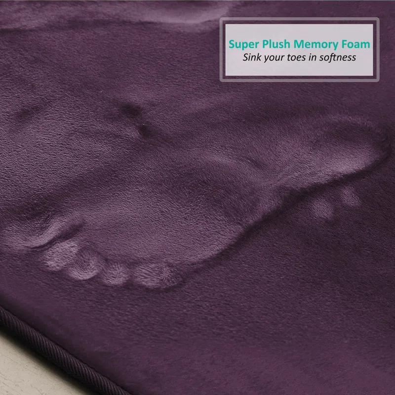 Aighan 3 Piece Ultra Soft and Absorbent Memory Foam Bath Rug Set with Non-Slip Backing
