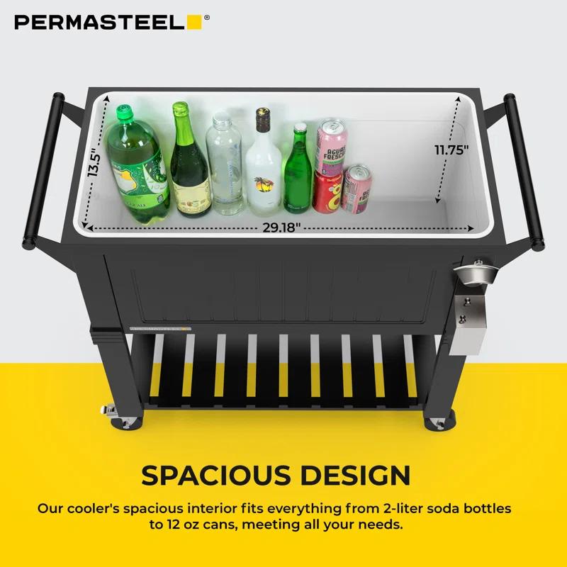 Permasteel Permasteel 80 Qt. Furniture Style Rolling Patio Cooler