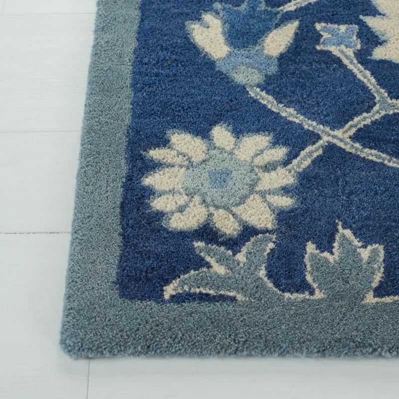 Lauren Ralph Lauren Lauren Ralph Lauren Hand Tufted Wool/Cotton Floral Rug in Blue/Ivory