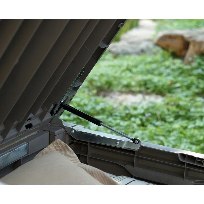 Keter Keter Brightwood 120 Gallon Large Durable Outdoor Storage and Weather Resistant Resin Deck Box