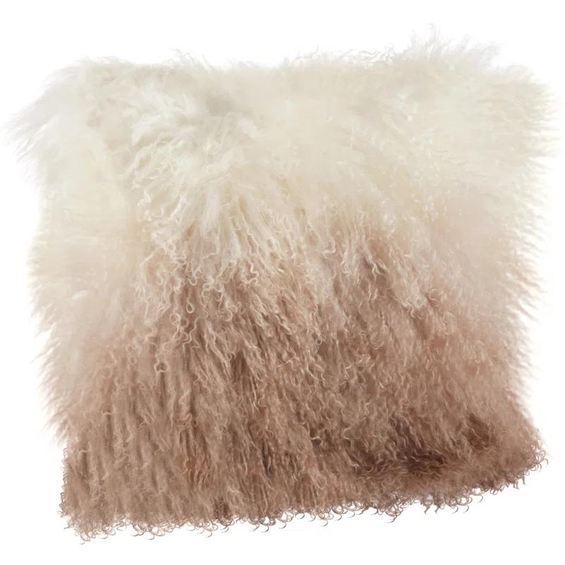 Saro Mongolian Lamb Pillows Abstract Throw Pillow