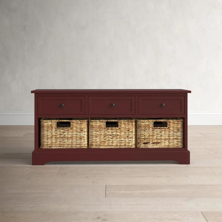 Adayla Solid Wood Drawers Storage Bench