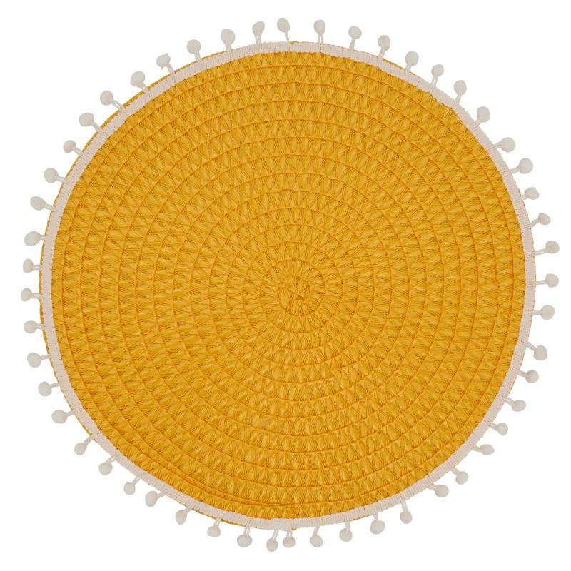 Saro Brielle Collection Polypropylene Plastic No Pattern Round Placemat (Set of 4)