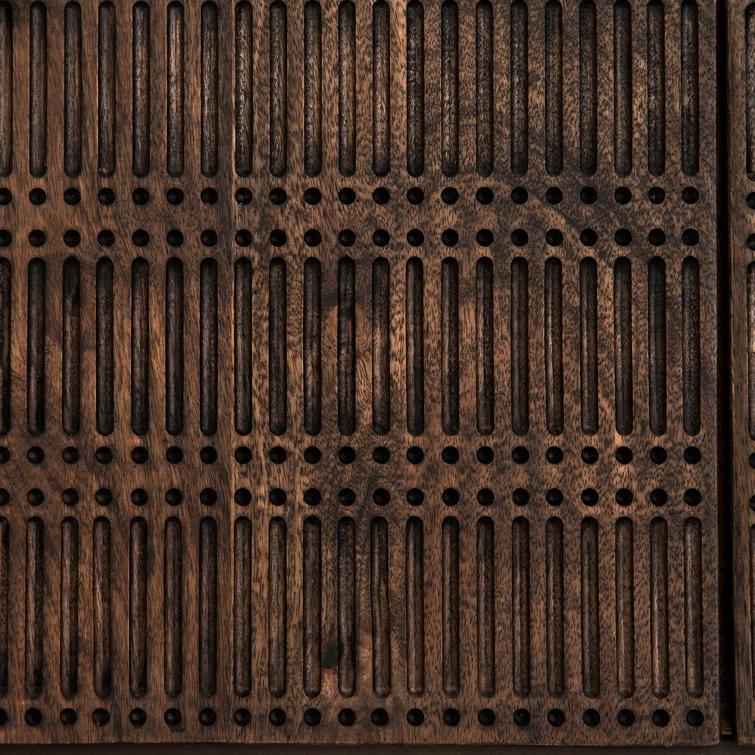 Carved Mango Wood Media Console (56")