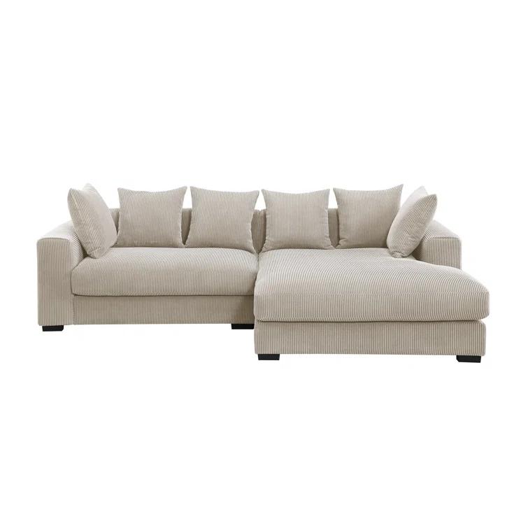 Ebern Designs Oakham Corduroy Upholstered Sectional