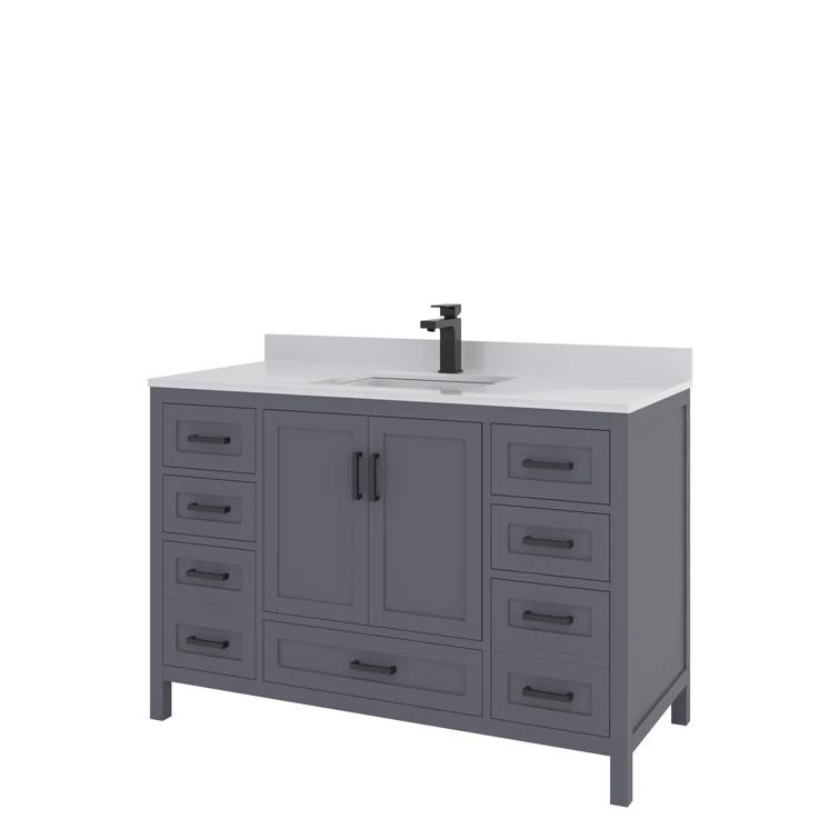 Ayna Decors Rooh 48'' Single Bathroom Vanity with White Quartz Top