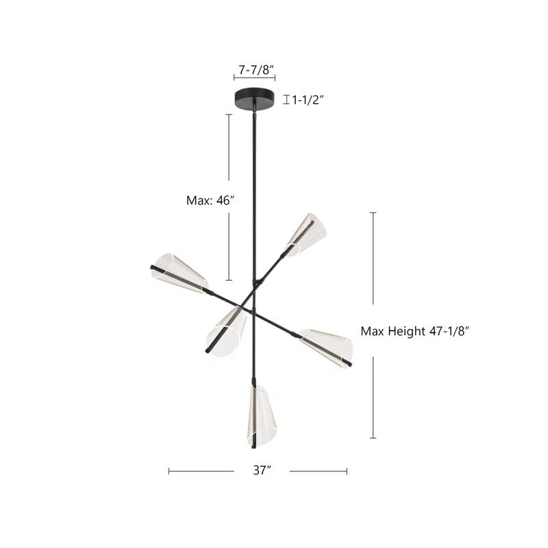 Kuzco Lighting Mulberry 5 - Light LED Modern Linear Chandelier