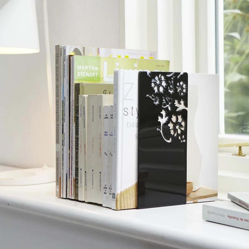 Yamazaki Home Yamazaki Home Kirie L-Shaped Book End, Large, Steel, Large, No Assembly Req. (Set of 2)