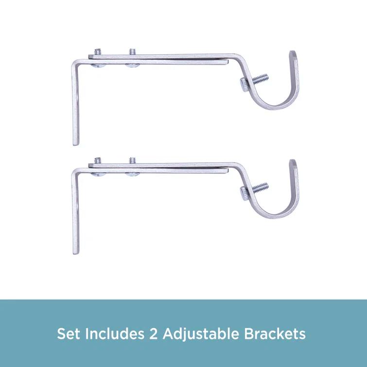 Kenney 3/4" Adjustable Brackets Curtain Rod Brackets