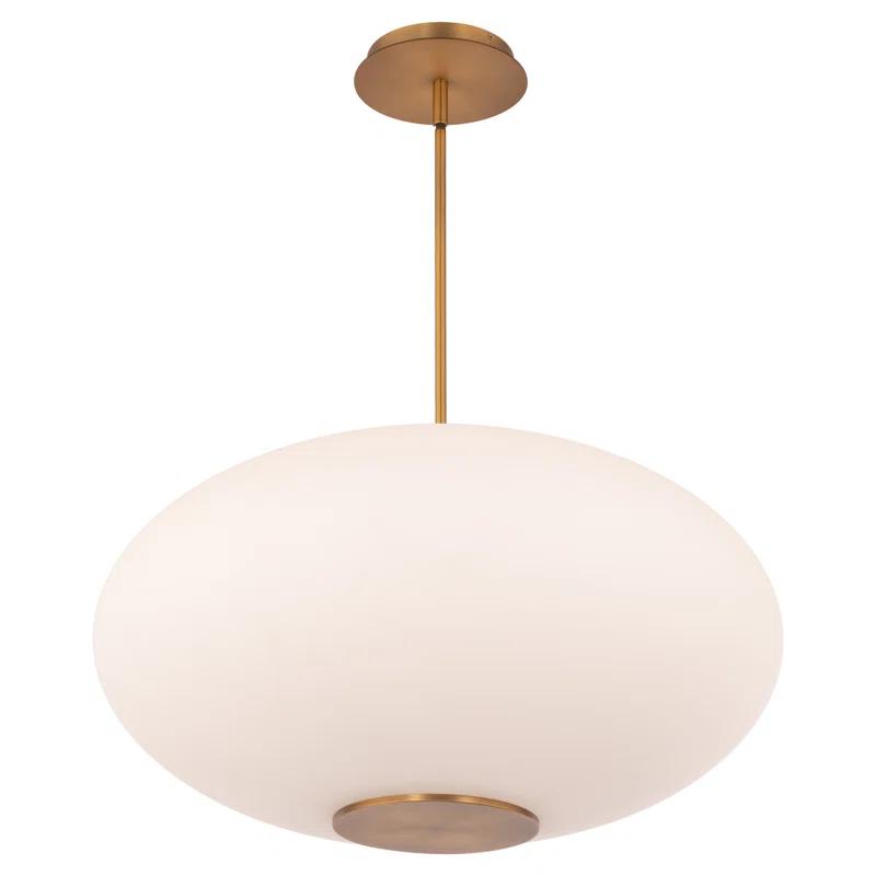 Illusion Dimmable LED Pendant With Oval Shaped Glass Shade, Adjustable Color Temperature