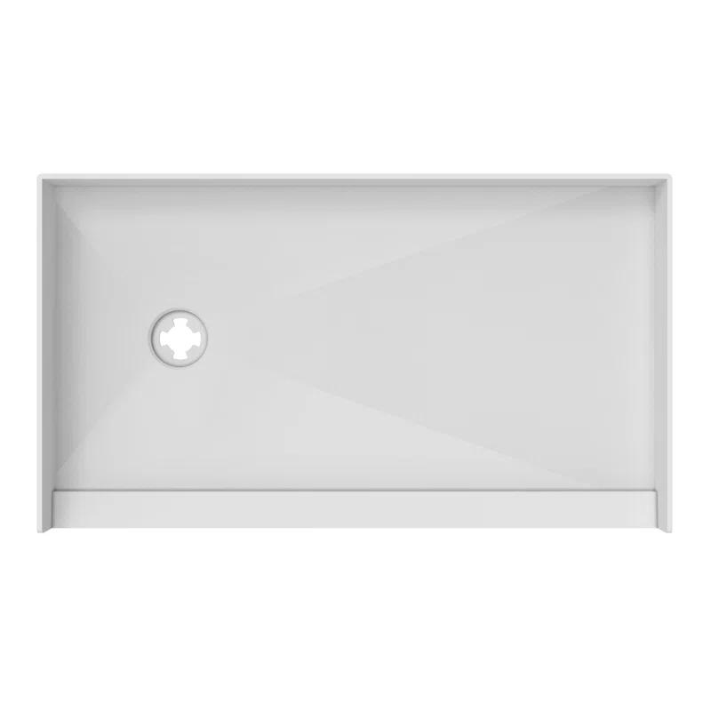 DreamLine DTP-1136601 DreamLine TilePrime 36 in. D x 60 in. W x 3 in. H Single Threshold Shower Base
