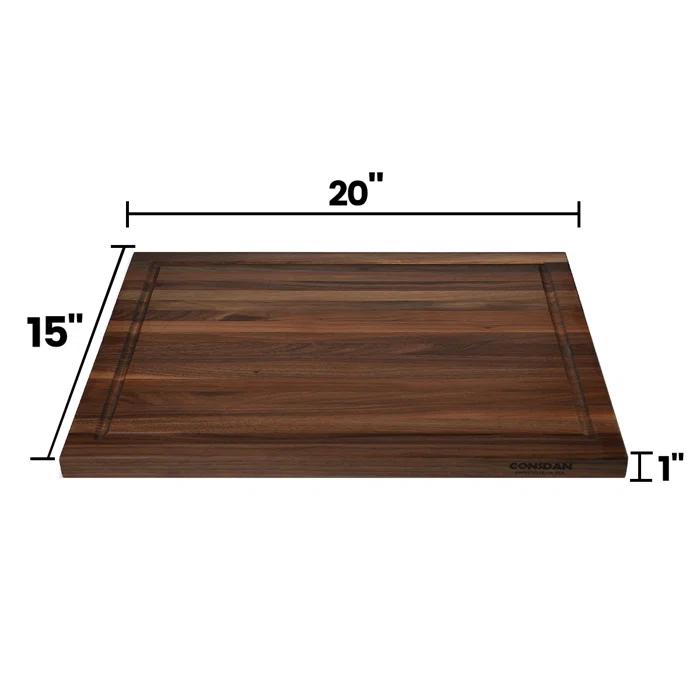 CONSDAN CONSDAN Wood Cutting Board, Black Walnut