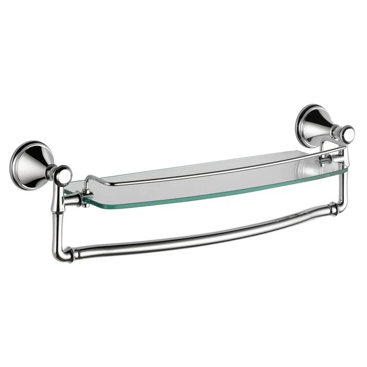 Delta Cassidy 18 in. Glass Shelf with Towel Bar