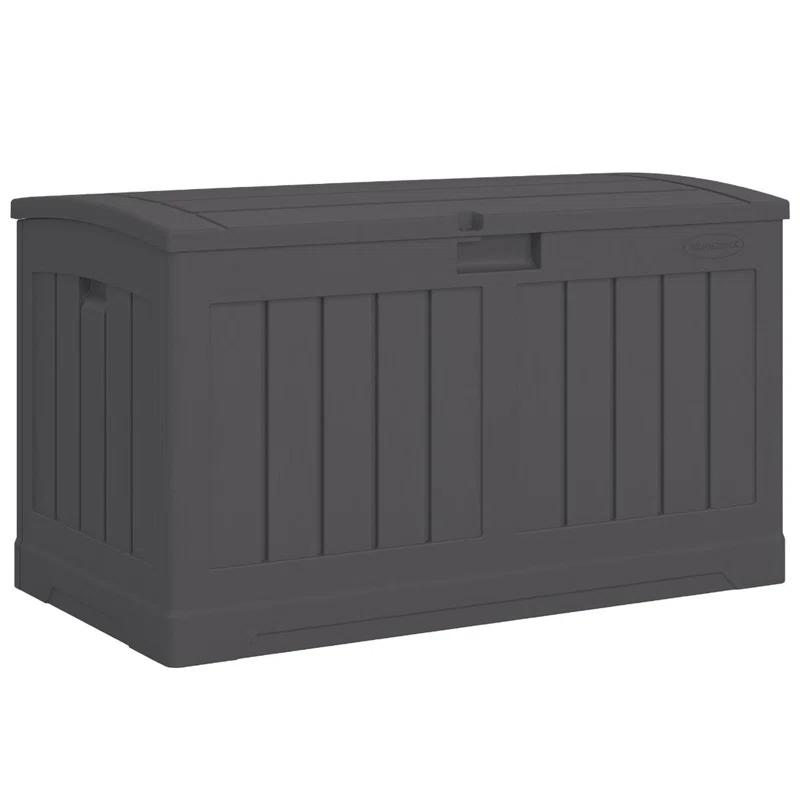Suncast Suncast 50 Gallon Plastic Deck Box with Molded Lockable Feature for Home, Gray