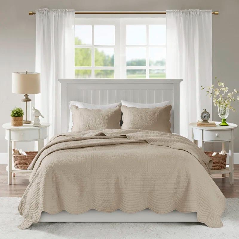 Madison Park Tuscany Scalloped Edge Quilt Set
