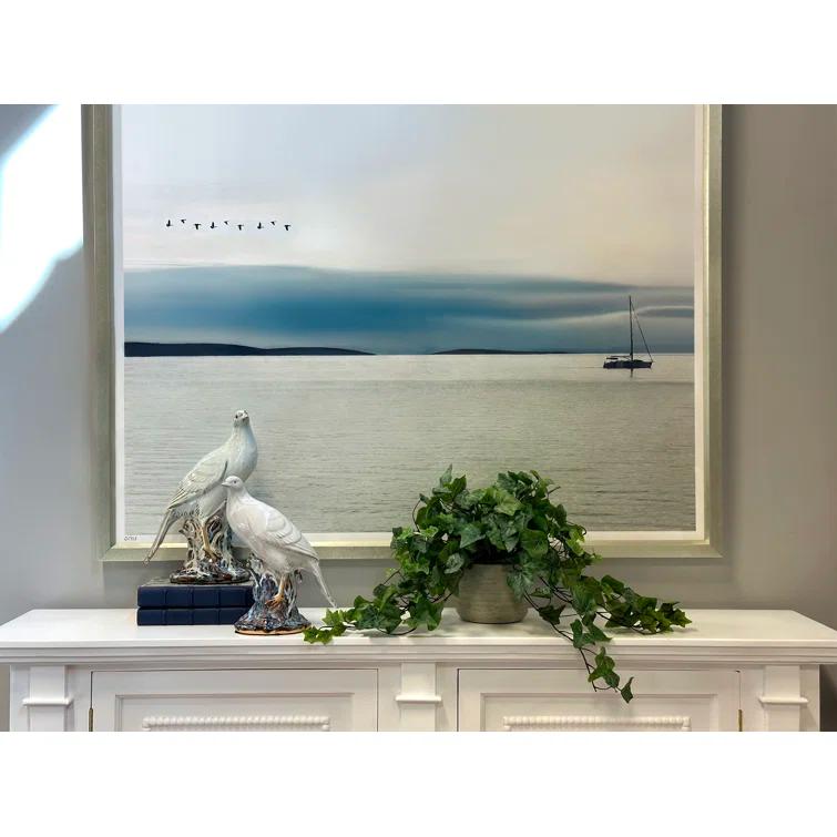 Artificial Green Ivy Plant in Gray Cylinder Pot