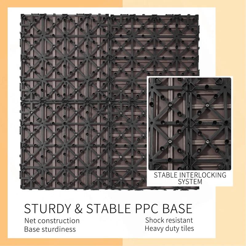 Taroo Clocks Plastic Composite Deck Tiles Set of 20, Sustainable Composite Decking Resist Rust, Water, Weather, Easy to DIY & Maintain, Ideal for Patios, Balconies, Rooftops