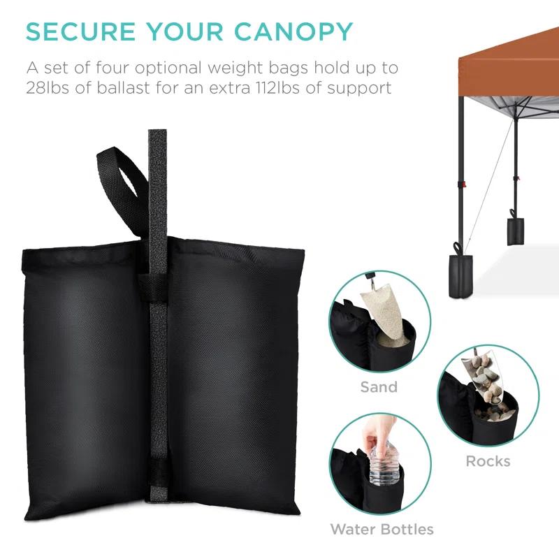 Best Choice Products Easy Setup Pop Up Canopy W/ 1-Button Setup, Wheeled Case, 4 Weight Bags