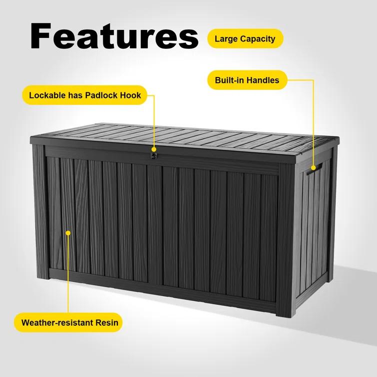 Emperic Design 150-Gal Water Resistant Resin Lockable Deck Box