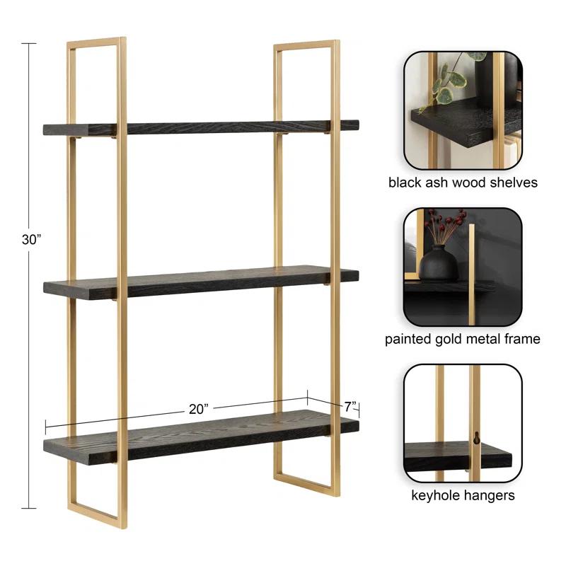 Kate and Laurel 3 Piece Solid Wood Tiered Shelf