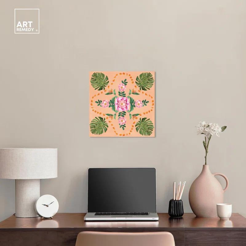 Art Remedy Floral Reef Pink Canvas Boho Maximalist Wall Art by Art Remedy