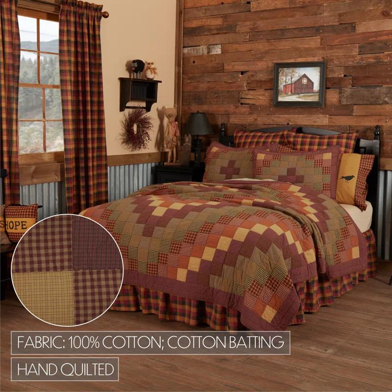 VHC Brands Heritage Farms Farmhouse / Country Cotton Patchwork Quilt