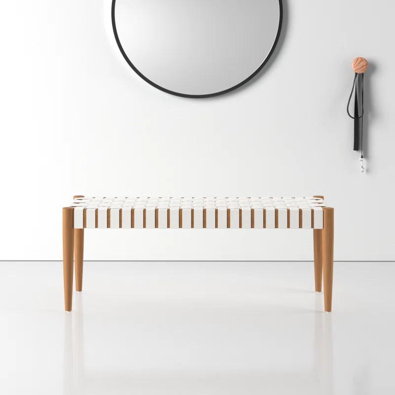 Orin 47" Woven Leather Bench