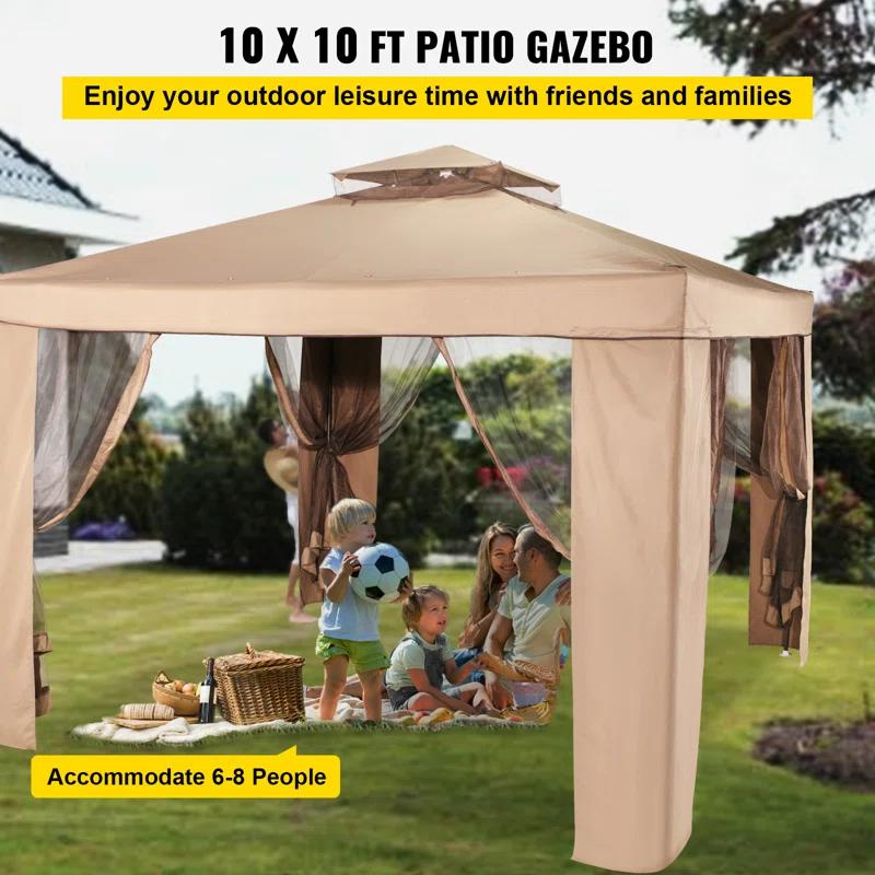 VEVOR 10 Ft. x 10 Ft. Metal Patio Gazebo