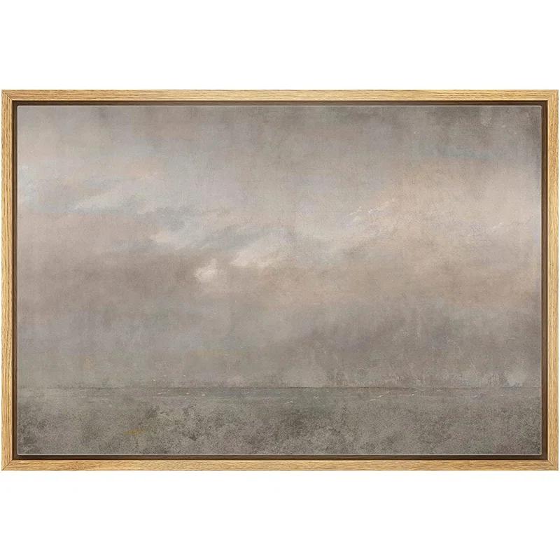 " SIGNLEADER Framed Canvas Print Wall Art Dark Brown Storm Cloud Landscape Abstract Shapes Illustrations Modern Art Decorative Minimal Relax/Calm For Living Room, Bedroom, Office "