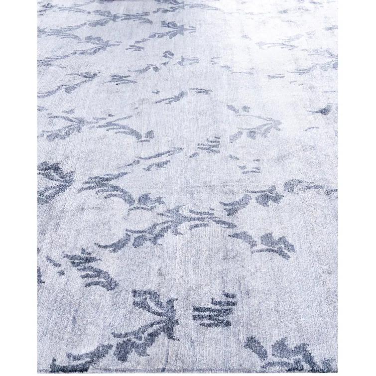 Solo Rugs One-of-a-Kind Rectangle 9' X 11'9" New Age Silk Area Rug Gray