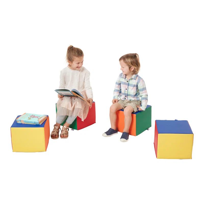 ECR4Kids ECR4Kids SoftZone Children's Cozy Cubes, Flexible Seating, 4-Pack
